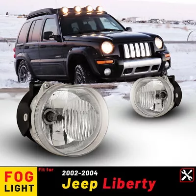 For 2002 2003 2004 Jeep Liberty Fog Lights Front Bumper Driving Lamps Pair L&R • $45.99