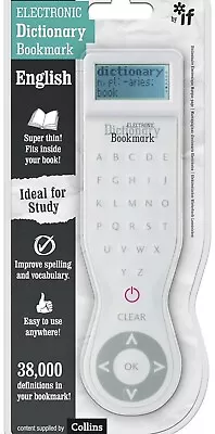 Collins Electronic English Dictionary Bookmark In White RRP £25 • $29.14