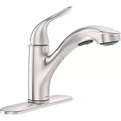 MOEN Brecklyn 87557 Single-Handle Pull-Out Sprayer .Kitchen Faucet In Chrome • $79.99