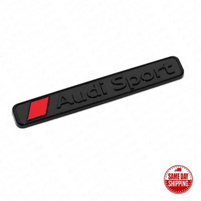 1x Universal Audi Sport Trunk Lid Fender Badge Logo Emblem Decor Gift - Black • $14.99