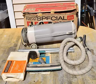 Vintage Electrolux Canister Vacuum Cleaner Model R Complete Box Bags WORKS READ • $124.95