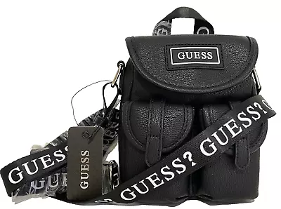 GUESS Juniper LOGO MINI CROSSBODY SHOULDER BAG HANDBAG Black BNWT New AUTHENTIC • $72.95