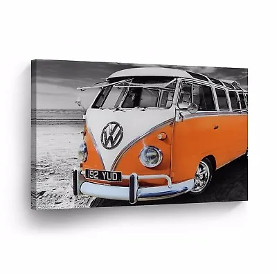 Canvas Wall Art Photo Print VW Classic Vintage Car Bus Camper Volkswagen VWH71 • $109.99