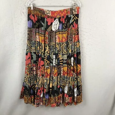 Bila Of California Skirt Womens Large Colorful Artsy Maxi Layered Flowy Boho • $19.98