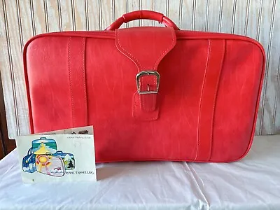 Vintage Samsonite Royal Traveller Sidekick Luggage Soft Vinyl Red Large • $24.99