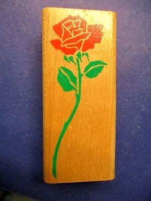 Long Stem Single Rose Rubber Stampede Rubber Stamp Wood Mtd  • $4.95
