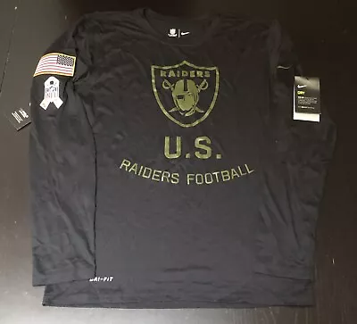 Nike Oakland Raiders Salute To Service Performance Black Long Sleeve Shirt • $40