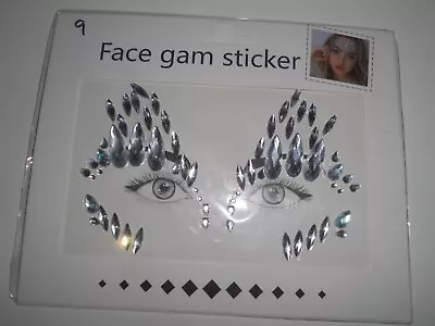 Face Gems Adhesive Jewel Tattoo Sticker Festival Rave Party  Make Up #9 • £2.50