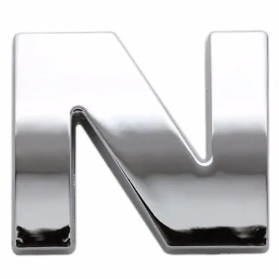 £3.71 • Buy Chrome 3D Self Adhesive LETTER N Car Badge Emblem Auto Home Sign Sticker Decal