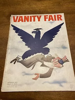 September 1934 VANITY FAIR MAGAZINE- UNDER THE BLUE EAGLE UNCLE SAME COVER • $15