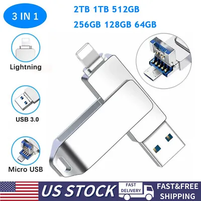 2TB 1TB USB 3.0 Flash Drive Thumb U Disk Memory Stick For IPhone IPad Micro PC • $21.99