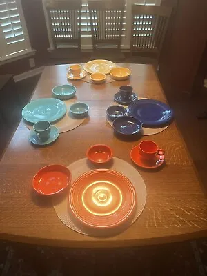 Beautiful 5 Piece Vintage Fiesta Place Settings In 4 Original Colors  • $450