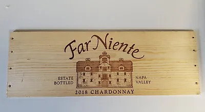  Wine Wood Panel Far Niente Napa Valley Vintage 2018 CRATE ( Long Side Of Crate) • $12