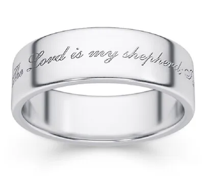 The Lord Is My Shepherd Bible Verse Ring 14k White Gold • £989.26