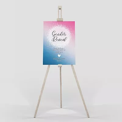 Gender Reveal Poster Baby Shower Welcome Sign Personalised Party Board A5-A1 • £3.99