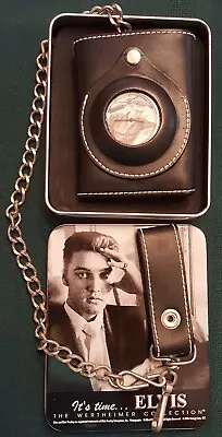 ELVIS PRESLEY Black WALLET Pocket WATCH Wertheimer Collection '96 EPE NIB RARE • $69.95