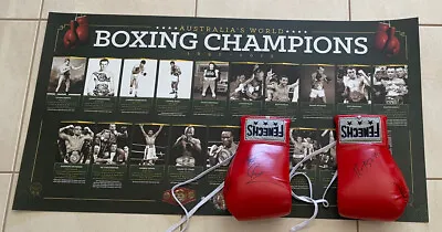$525 • Buy Kostya Tszyu & Jeff Fenech Hand Signed  Boxing Offical Authentic 8 OZ & Poster