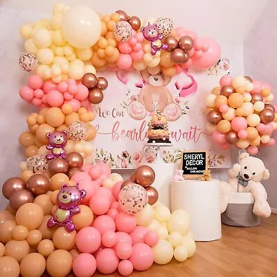 100pc EASY DIY – Teddy Bear Boho Balloon Garland & Arch Kit For Baby Girl Theme • $9.95