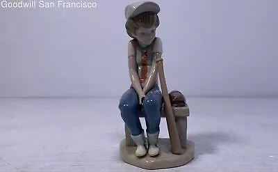 Lladro Little Leaguer On Bench Baseball Player Porcelain Figurine Made In Spain • $29.99