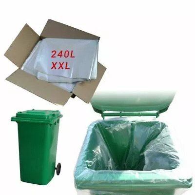 £2.49 • Buy Clear Wheelie Bin Liners Strong Heavy Duty Rubbish Sack Big Refuse Bin Bags
