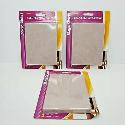 Magic Sliders 63040 Oatmeal Self-Stick Felt Blankets 4-1/2 X 6 In. 3 -2 Pack NIB • $19.97