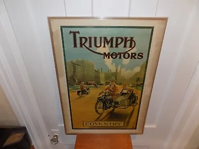 Vintage Triumph Motors Italian Reproduction Paper Poster • $95