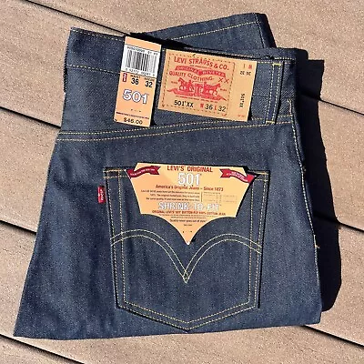 Vintage 90s 501 XX Levis Shrink To Fit Deadstock Raw Jeans 36X32 90’s Guatemala • $129.95