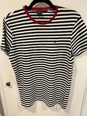 £10 • Buy Merc London Liberty Striped T-Shirt 100% Cotton Logo Short Sleeve, Size Small