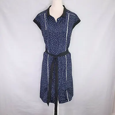 $24.77 • Buy Jason Wu Target Collab Navy Blue Polka Dot Dress Size Large Womens Button Up