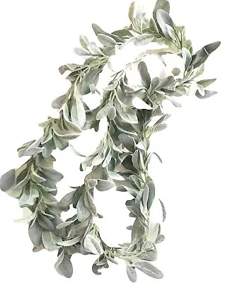 Lambs Ear Garland 6 Feet Soft Fuzzy Artificial Greenery Wedding Holiday Decor • $22.99