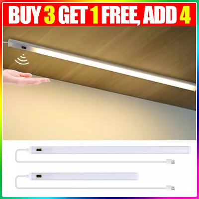 Hand Sweep Sensor USB LED Light Read Lamp Under Cupboard Cabinet Closet Lighting • £3.41