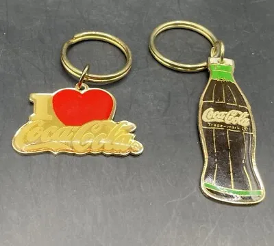 1986 Coca Cola Vintage Keyrings / Keychain Set Of 2 • £8.88