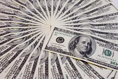 MONEY STACK GLOSSY POSTER PICTURE PHOTO Hundred Dollar Bills Ben Franklin 2362 • $14.99