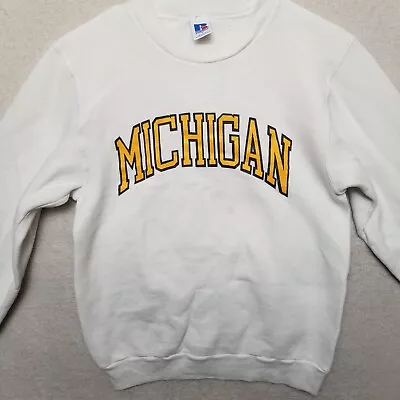 Vintage Michigan Wolverines Russell Athletic Spell Out Sweatshirt Made In USA SM • $19.54