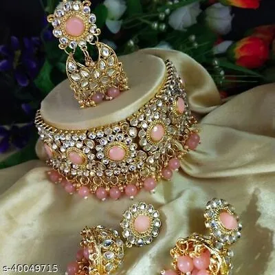 Indian Bollywood Gold Plated Fashionable Bridal Jewelry Necklace Set For Women • $21.57