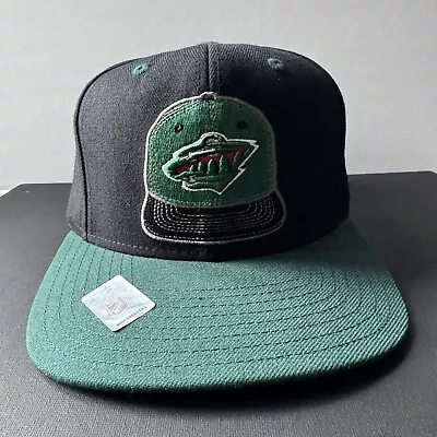 Minnesota Wild Hat Cap Snap Back Green Black NHL Hockey Adidas Mens Wool • $35