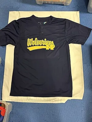 Holloway Michigan Wolverines Baseball Reveille 2 Button Jersey Shirt Adult M • $12.99