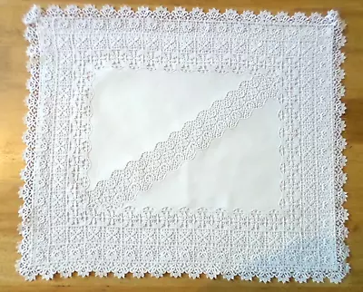 VINTAGE White NIGHTDRESS CASE Intricate Lace CUSHION COVER Gorgeous COTTAGECORE • £12