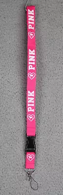 Victoria's Secret Pink Lanyard Keychain ID Document Holder Heart Love Pink • $13.99