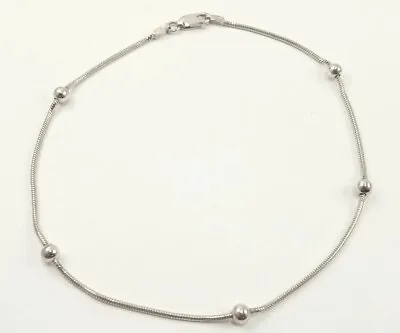 My Estate Jewelry Vtg 925 Italy Sterling Silver Snake Chain Anklet  • $0.99
