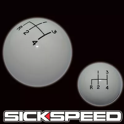 White Ol Skool Shift Knob 4rdl Manual Short Throw Gear Shifter Selector Un2 Kit • $24.55