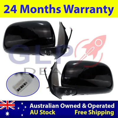 Left And Right Door Mirror For Toyota Hilux 2005 - 2015 (black Electric) • $88