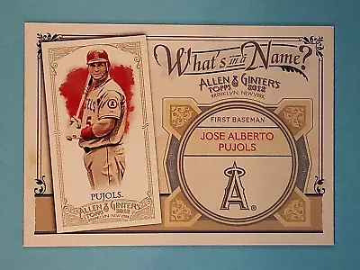 2012 Topps Allen & Ginter What's In A Name Albert Pujols Angels #WIN84 ⚾ • $1.30