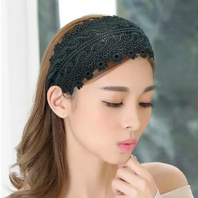 1xWomen Decorative Pattern Lace Wide Hairband Girl Elastic Headband L Sell • $3.29