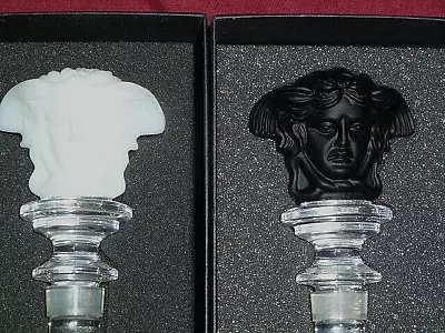 Rosenthal Versace Glass Wine Bottle Stoppers Brand New Boxed Medusa Tableware • $123.09