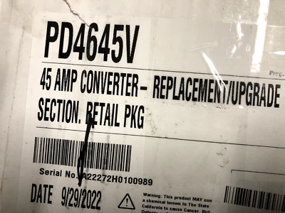 $228 • Buy Progressive Dynamic PD4645V RV Inteli-Power 4600 Series Converter Chargers 45A