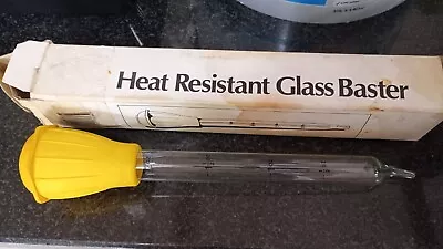 VINTAGE HEAT RESIST GLASS BASTER Pipette 2oz Used • £2.99