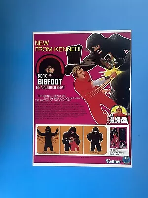 Kenner Six Million Dollar Man Vs Sasquatch Bionic Bigfoot Poster Pin Up New. • $21.99