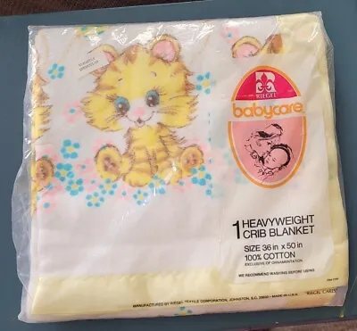 Vintage Riegel Heavy Weight Crib Blanket Kittens • $42