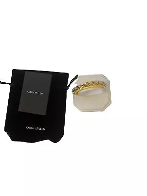 Karen Millen Resin & Metal Chain Cuff Bracelet Small Wrist • £43.42